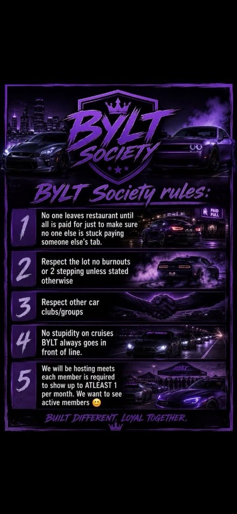 BYLT Society rules poster